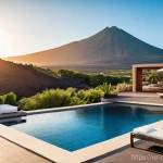 카나리아제도 숙소 추천 - **Prompt 1: Luxury Volcanic View Villa in Tenerife**
"A stunning, modern luxury villa in Tenerif...