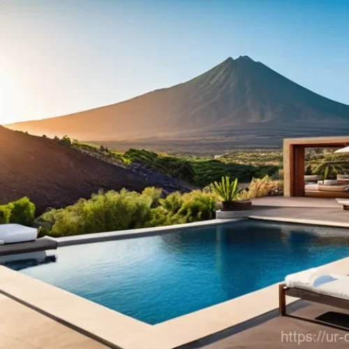 Home 20 카나리아제도 숙소 추천 - **Prompt 1: Luxury Volcanic View Villa in Tenerife**
"A stunning, modern luxury villa in Tenerif...