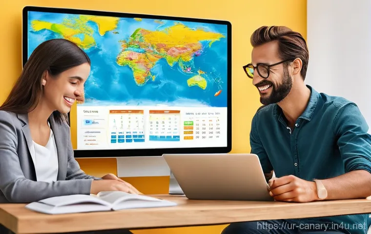 카나리아제도 저가 항공사 정보 - **Prompt 1: Smart Travel Planner**
"A young man and woman, both in their late 20s, are comfortab...