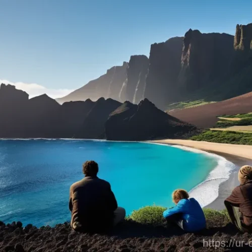Home 18 카나리아제도 정치적 갈등 - **Prompt:** A serene, picturesque landscape of the Canary Islands at sunrise, featuring volcanic roc...